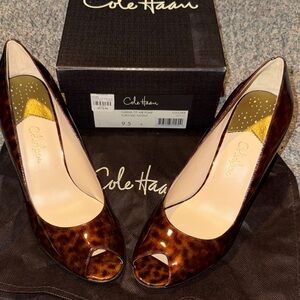 Cole Haan Women's Tortoise Peep Toe Pumps